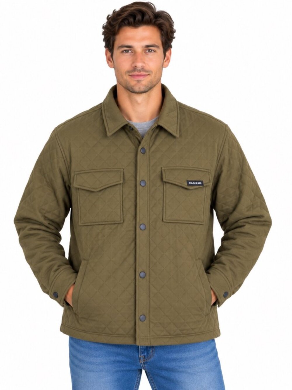 New Dakine Men's XXL Quilted Jacket Olive Utility Field Shirt Jacket NWT